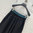 Loewe Wide-leg Straight Pants Black Cotton