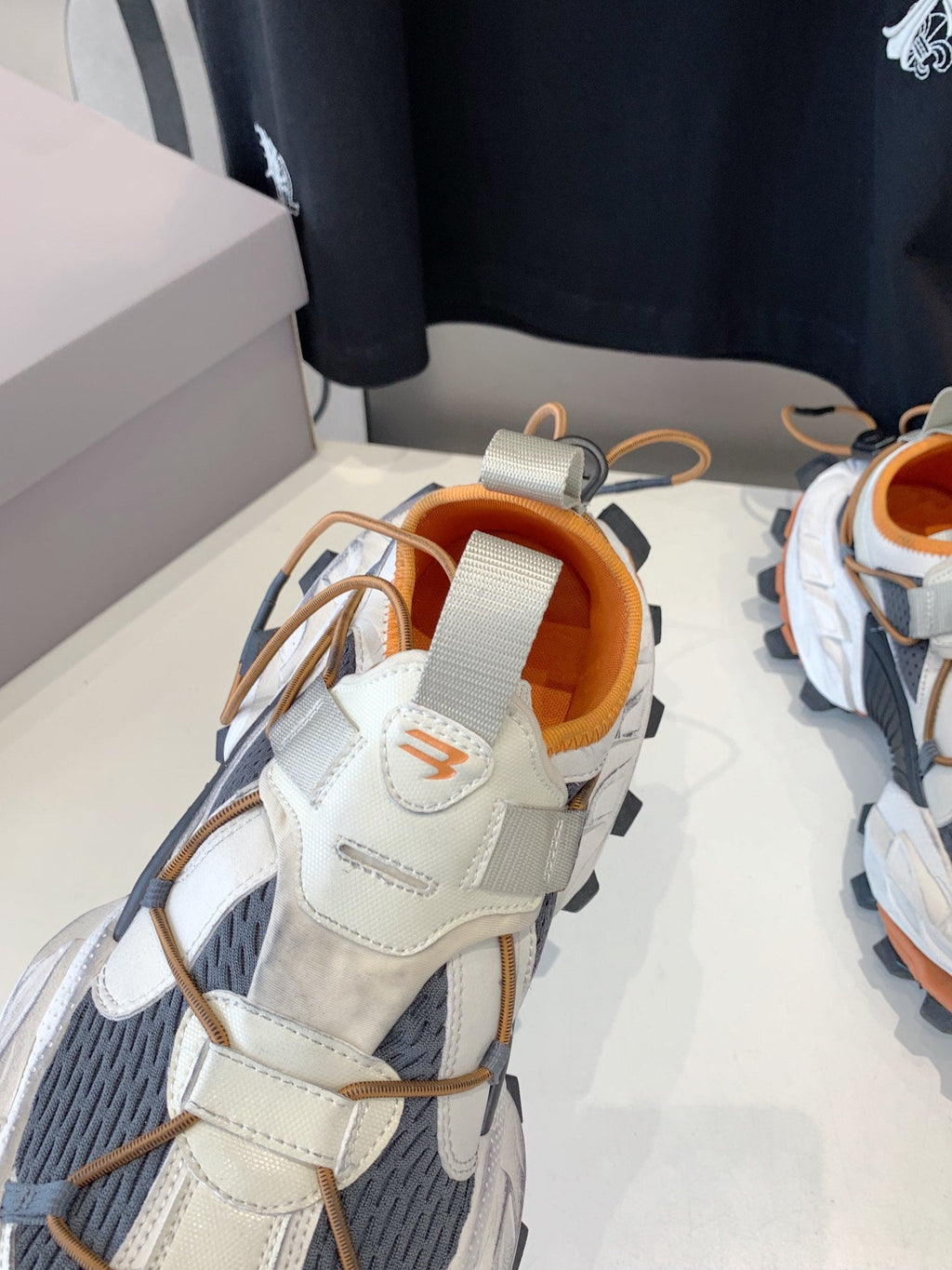 HIKE SNEAKER IN BEIGE AND ORANGE MESH, POLYURETHANE AND POLYESTER