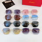 PANTHÈRE RIMLESS SQUARE FRAME SUNGLASSES CT0549S IN METAL