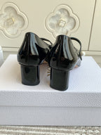 PEARL JOLIE MARY JANE PUMPS IN BLACK CALFSKIN