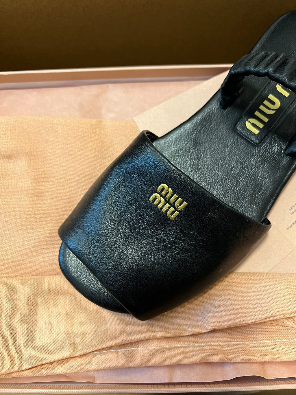 RUCHES SANDALS IN BLACK LAMBSKIN