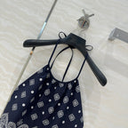 MIUMIU MIDNIGHT BLUE STRAPPY BACK TOP