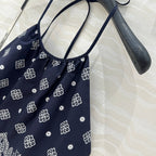 MIUMIU MIDNIGHT BLUE STRAPPY BACK TOP
