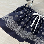 MIUMIU MIDNIGHT BLUE PLEATED MIDI SKIRT