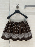 MIUMIU EARTH BROWN PLEATED MIDI SKIRT