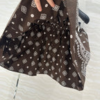 MIUMIU EARTH BROWN PLEATED MIDI SKIRT