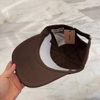 MM BASEBALL CAP IN DARK BROWN FABRIC EMBROIDERED LOGO STYLE 7