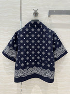 MIUMIU MIDNIGHT BLUE SHORT-SLEEVE SHIRT 261480