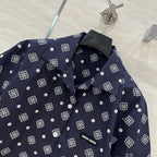 MIUMIU MIDNIGHT BLUE SHORT-SLEEVE SHIRT 261480