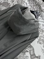 MIU 25S HOODED JACKET GREY IN NYLON 263131