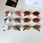 DAMIER PLAQUE OVAL FRAME SUNGLASSES MOD X13  IN METAL