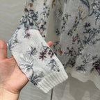 DIOR PREMIUM WHITE KNIT SWEATER WITH PATTERN