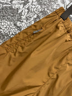 MIU 25S HIGH WAIST SHORTS BROWN IN NYLON 263021