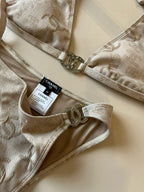 SWIMSUIT IN NUDE EMBROIDERED LOGO 604223