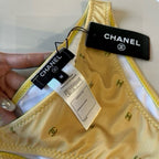 CC BIKINI SWIMSUIT SET IN YELLOW AND GREEN LOGO 606523