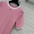 CC Knitted T-Shirt Pink Cotton