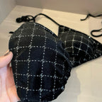 CC BIKINI SWIMSUIT SET IN BLACK AND WHITE PLAID 625992