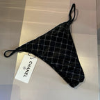 CC BIKINI SWIMSUIT SET IN BLACK AND WHITE PLAID 625992