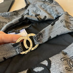 SWIMSUIT IN GREY AND BLACK PRINTED LOGO 626006