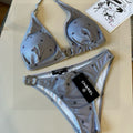 CC BIKINI SWIMSUIT SET IN GREY PRINTED LOGO 629237