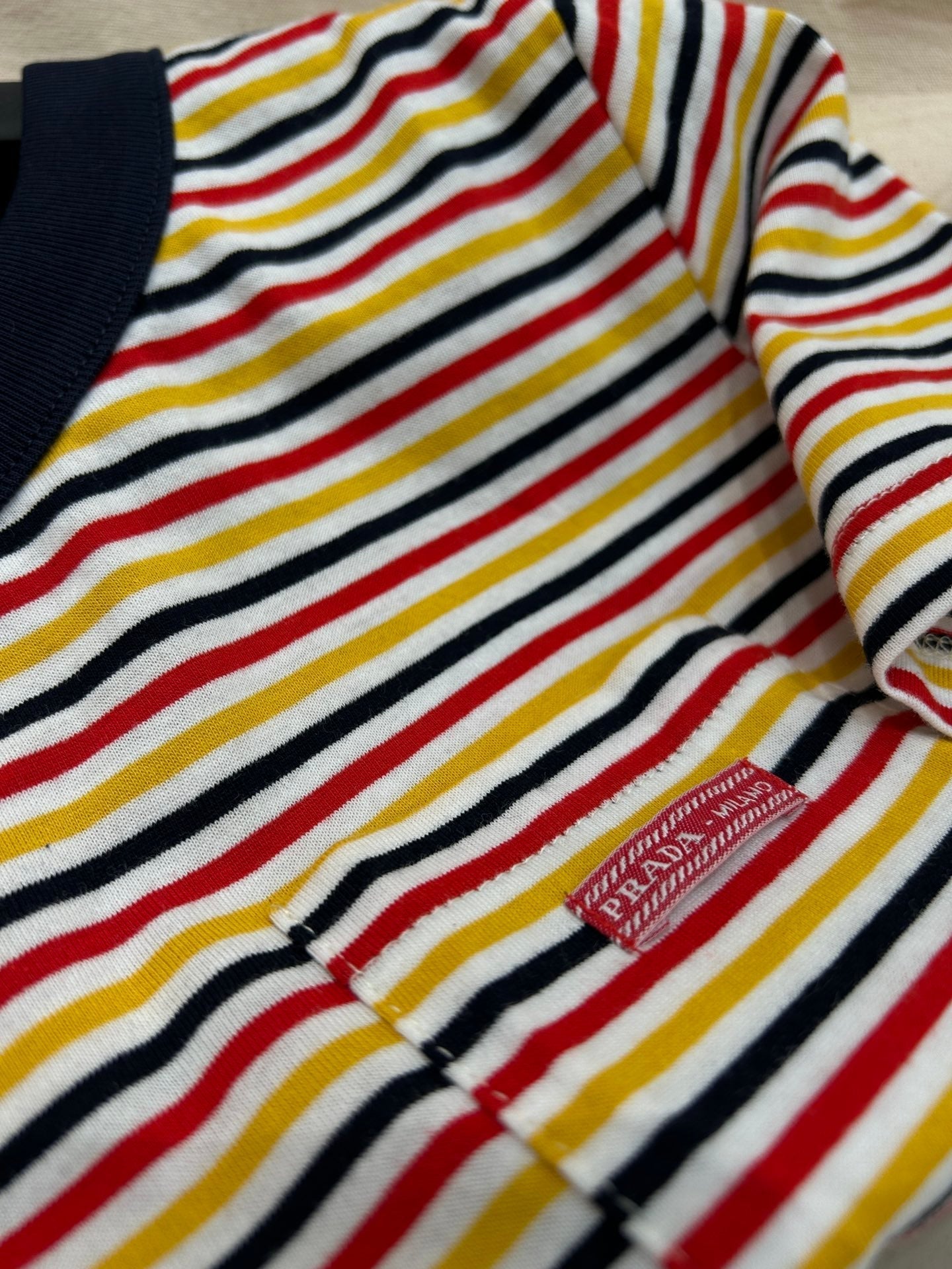 STRIPED CREW NECK TEE 25S IN COTTON 266086