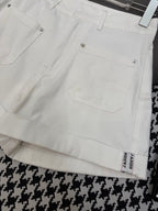 DIOR WHITE CUFFED DENIM SHORTS