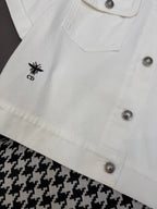 DIOR WHITE SHORT-SLEEVE DENIM JACKET
