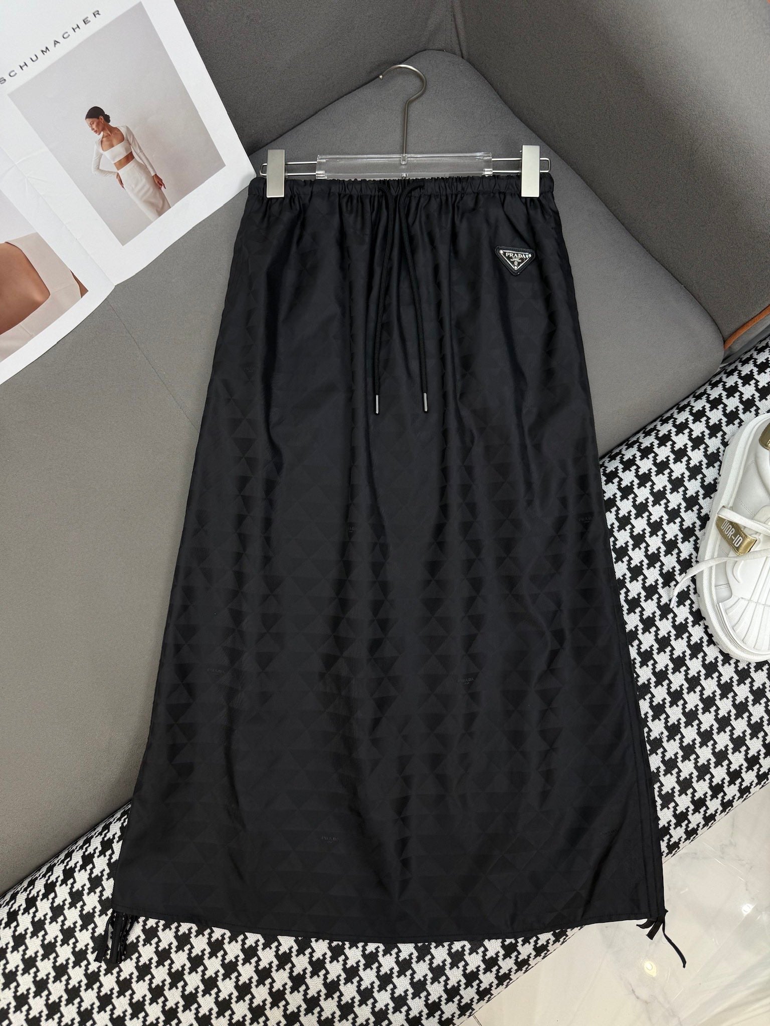 LONGLINE SKIRT STRUCTURED JACQUARD