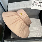 WIDE BRIM HALF HEAD HAT MODEL 650343 IN LIGHT PINK PLEATED SATIN