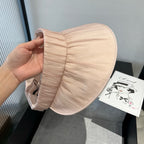 WIDE BRIM HALF HEAD HAT MODEL 650343 IN LIGHT PINK PLEATED SATIN