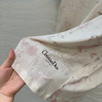 DIOR INK FLOWER PRINTED COTTON-LINEN T-SHIRT