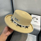 MM SMALL BRIM CURVED STRAW HAT IN BEIGE