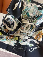CHANEL 25S SCARF 90 IN SILK 715642