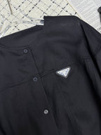 PRADA 25S LIGHTWEIGHT ROUND-NECK LINEN JACKET 368