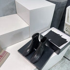 CHANEL ANKLE BOOTS 25S 45 MM IN BLACK LAMBSKIN WITH ZIPPER