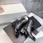CHANEL ANKLE BOOTS 25S 50 MM IN BLACK LAMBSKIN WITH ZIPPER