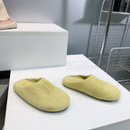 BALENCIAGA 25S MULES IN LIGHT YELLOW SUEDE