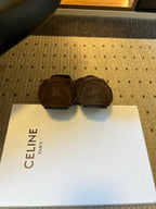 CELINE 25S LOAFERS FLAT IN DARK BROWN SUEDE