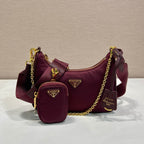PRA Hobo Underarm Bag burgundy nylon fabric