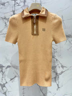 MIUMIU SHORT-SLEEVE KNIT TOP STYLE 263