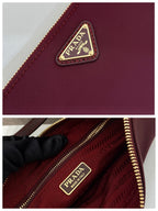 PRA vintage long shoulder bag burgundy nylon fabric