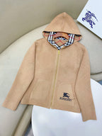 BURBERRY 25S REVERSIBLE PLAID KNIT HOODIE 0003