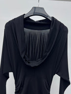 YSL 25S RUFFLED LONG-SLEEVE DRESS STYLE 131
