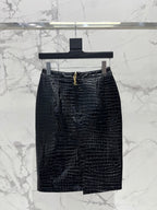 YSL 25S CROC LEATHER SKIRT STYLE 108