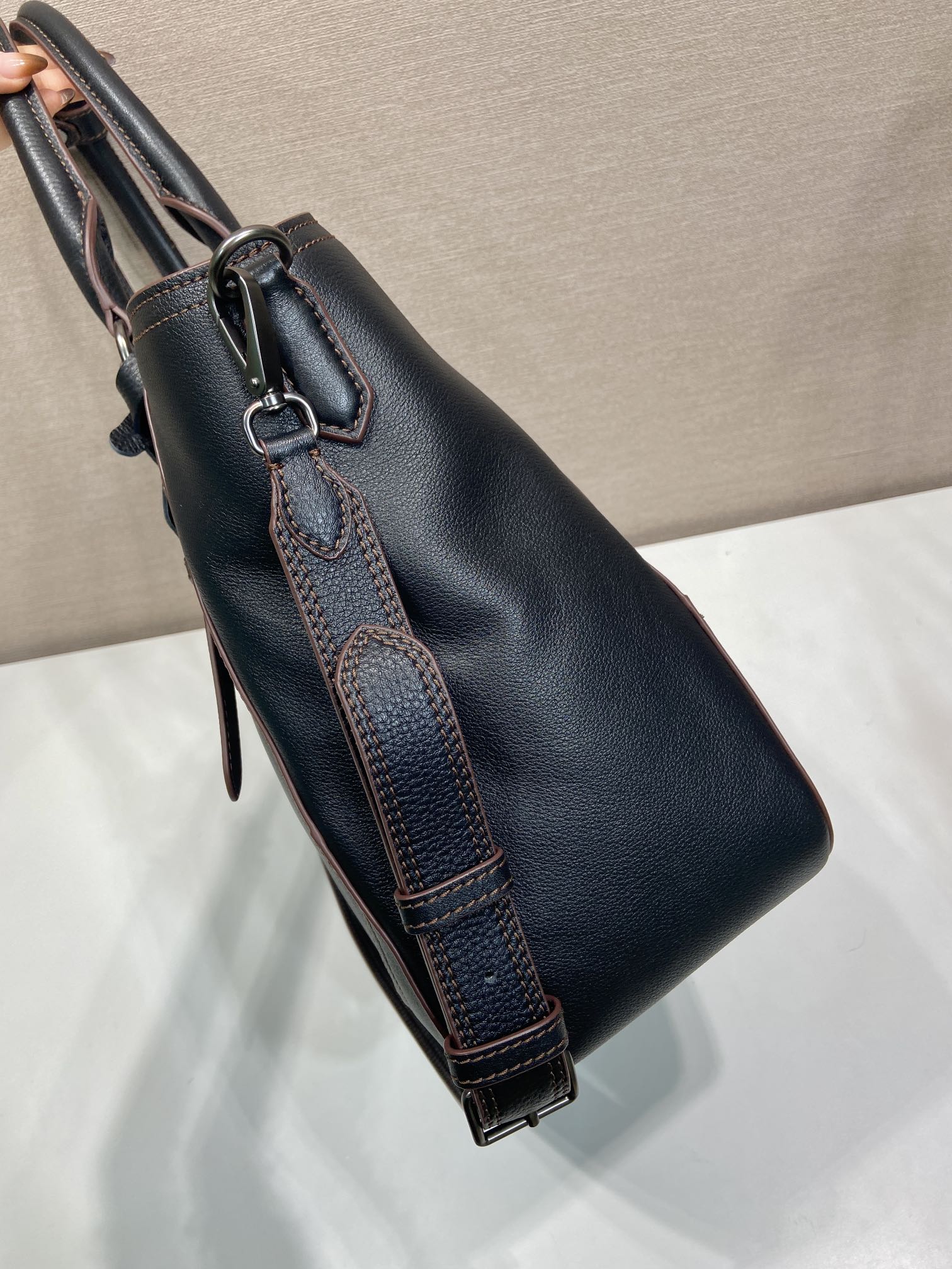 Prada Large Tote Bag 38cm Black Leather