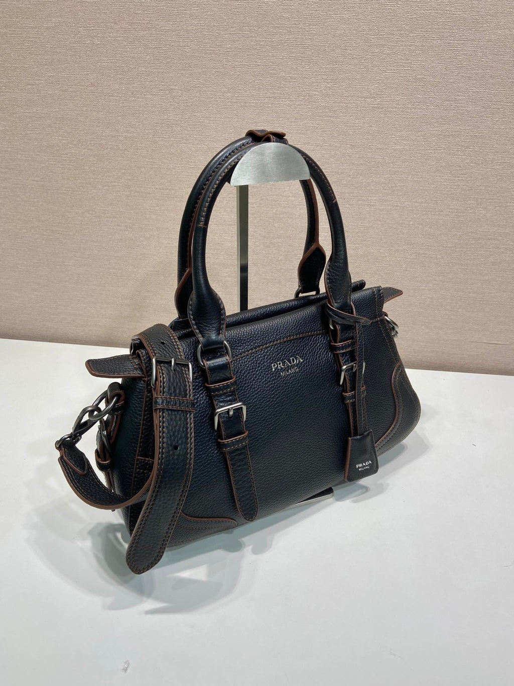 Prada Large Tote Bag 35cm Black Leather