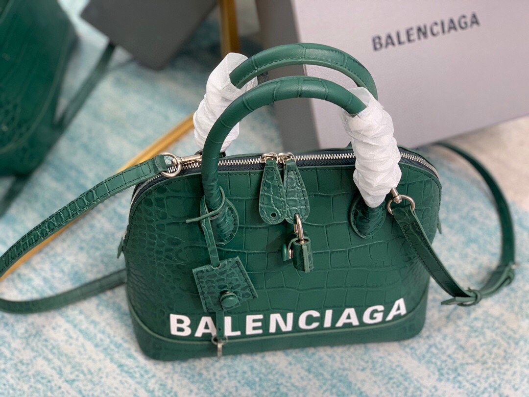 BLN-Ciaga Ville XXS Handbag In Dark Green, For Women,  Bags 8.6in/22LO