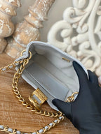 CHL - Small Hobo Bag Gold Hardware Grey For Women Handbags, Shoulder Bags 7.5in/19LO