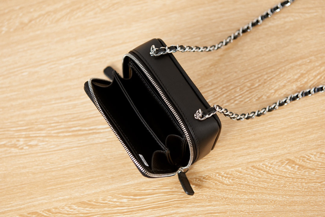 CHL -  Crystal Small Vanity with Chain Black/SilLusso Official - Bag For Women 10LO/4in