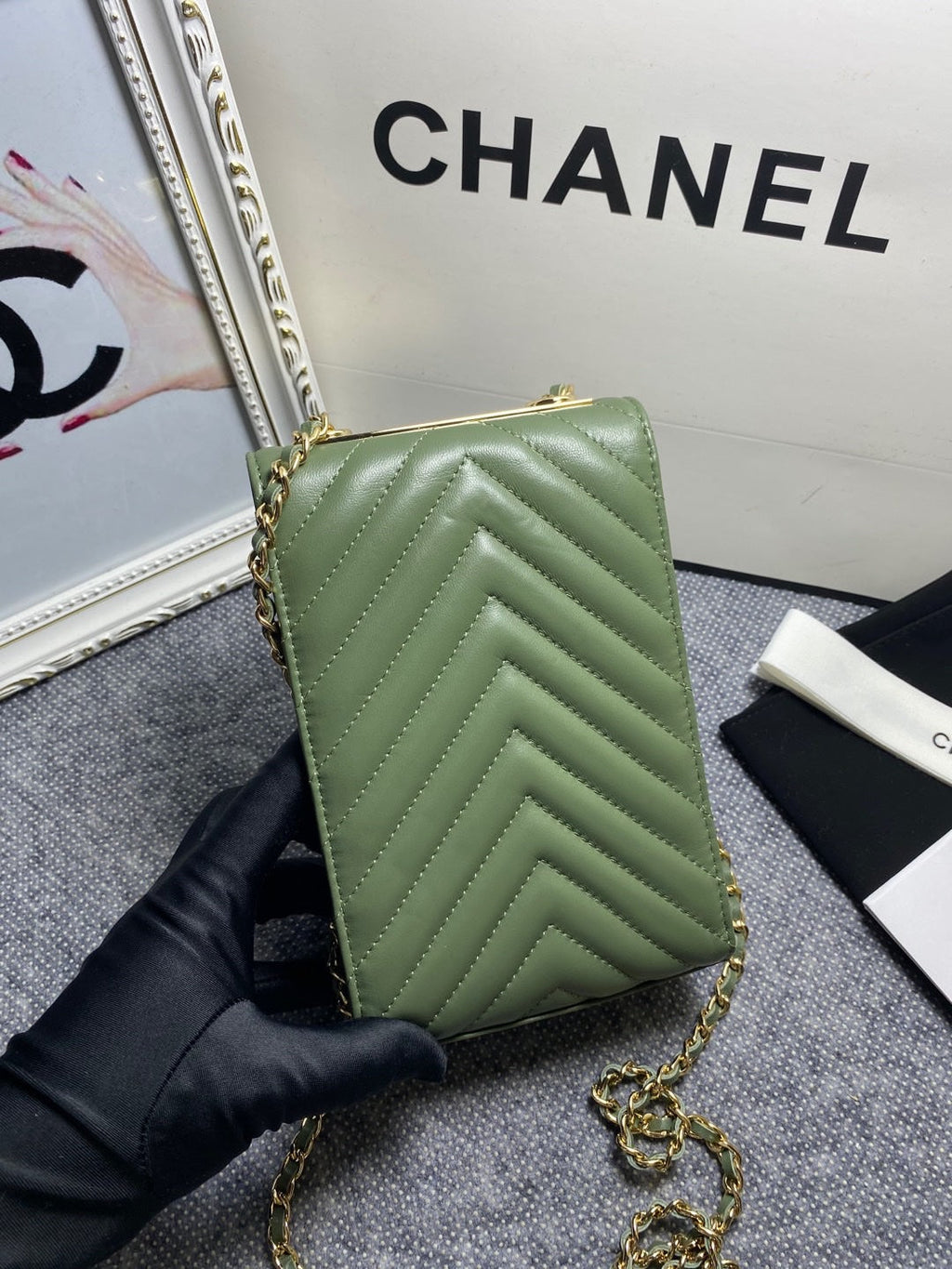 CHL -  Chevron Trendy CHL -  Phone Olive Bag For Women 18LO/7in